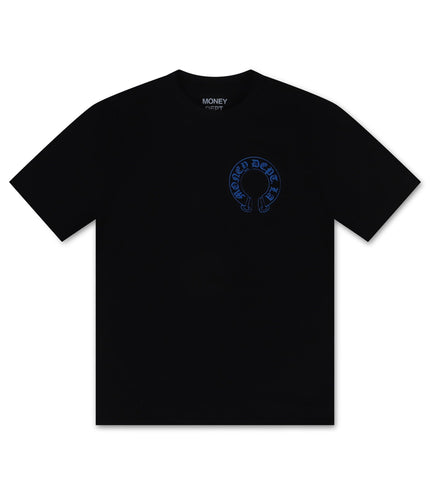 MONEY DEPT. OLD ENGLISH TEE - BLACK/BLUE MONEY DEPT