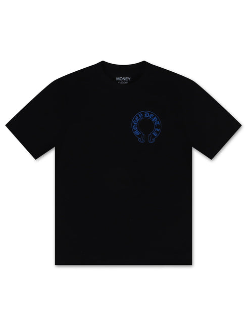 MONEY DEPT. OLD ENGLISH TEE - BLACK/BLUE MONEY DEPT