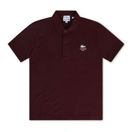 Lacoste Signature Print Polo Shirt - Bordeaux