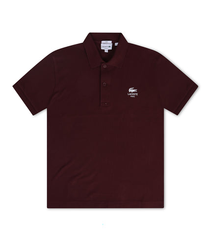 Lacoste Signature Print Polo Shirt - Bordeaux