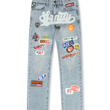 Politics Patch Jeans - Blue Wash