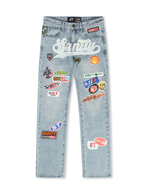 Politics Patch Jeans - Blue Wash