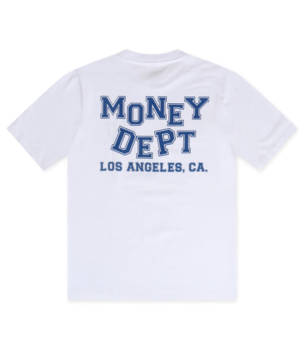 Money Dept. Los Angeles Block Letters Heavyweight Tee - White/Blue