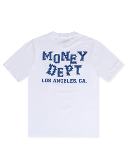 Money Dept. Los Angeles Block Letters Heavyweight Tee - White/Blue