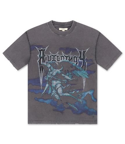 BLDG4 Archaic Knit Tee - Charcoal Art