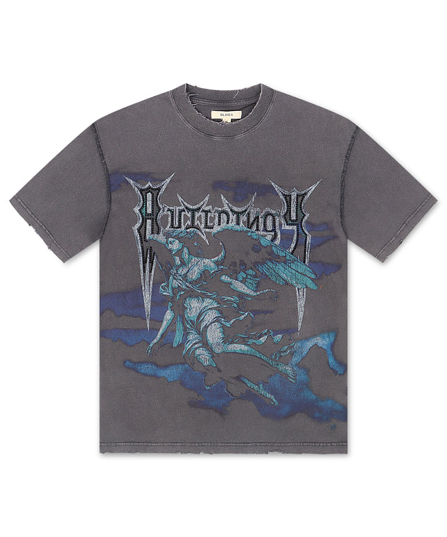 BLDG4 Archaic Knit Tee - Charcoal Art