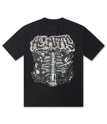 Lonely Hearts Club Heart and Soul Cropped Premium Rhinestone Tee - Black Edge
