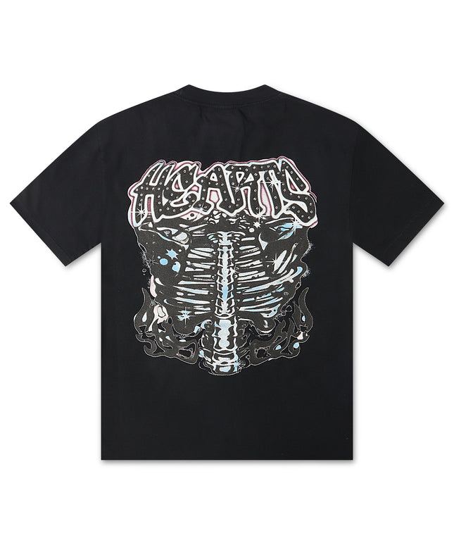 Lonely Hearts Club Heart and Soul Cropped Premium Rhinestone Tee - Black Edge