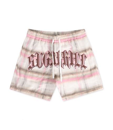 Sugarhill Tudor Mohair Shorts - Pink Plaid - Denim Exchange USA