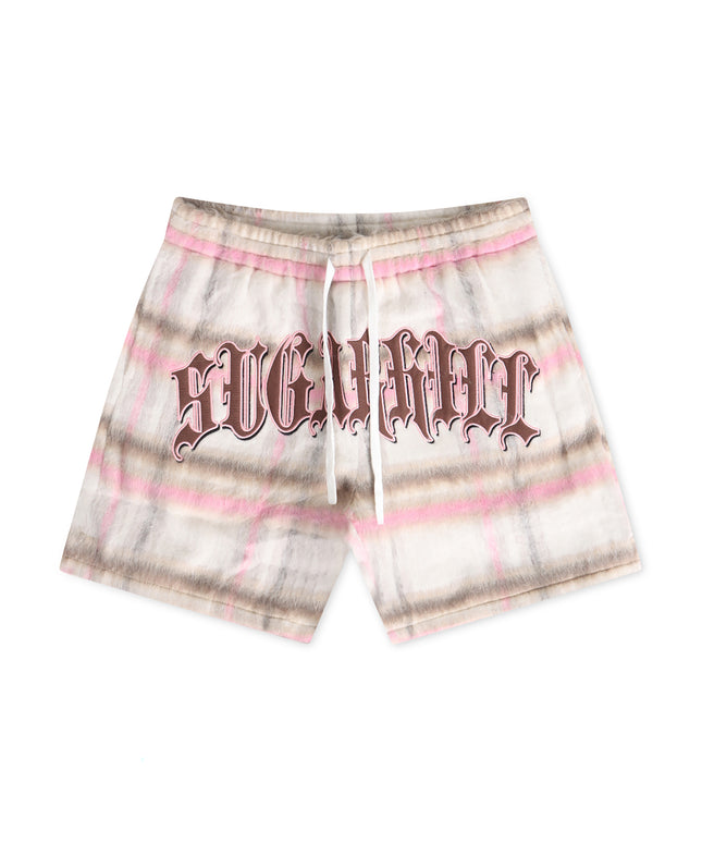 Sugarhill Tudor Mohair Shorts - Pink Plaid - Denim Exchange USA