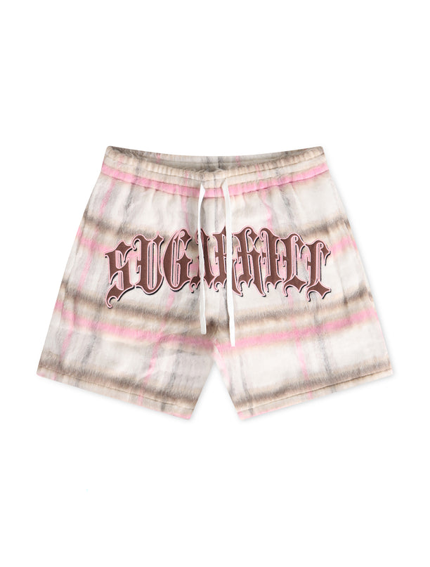 Sugarhill Tudor Mohair Shorts - Pink Plaid - Denim Exchange USA