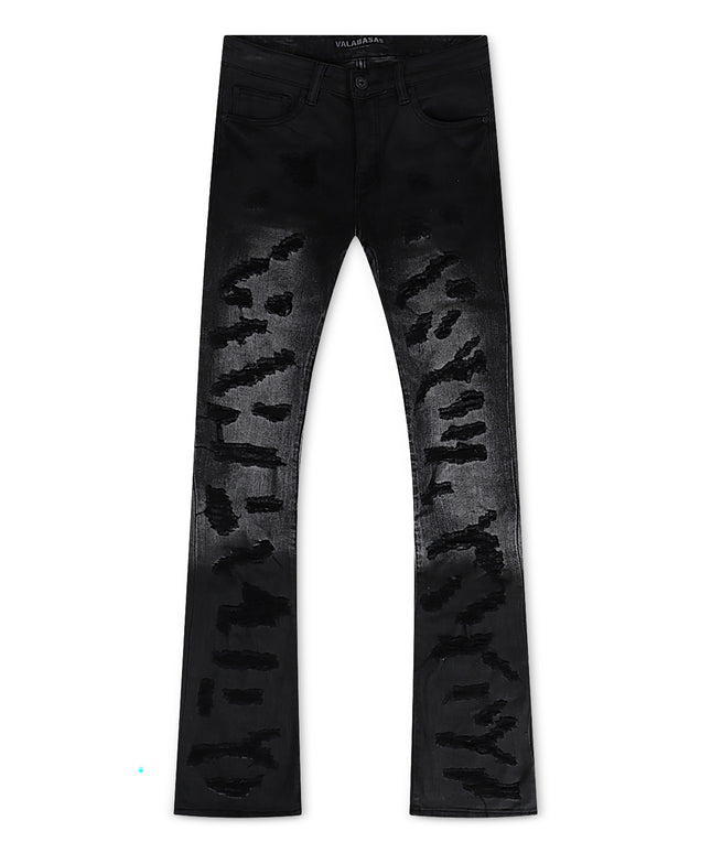 Valabasas Briggs Flared Stacked Jean - Black/Grey