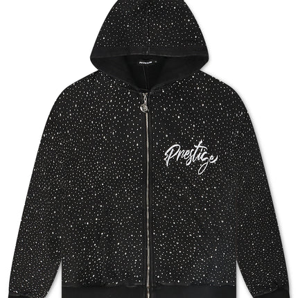 Prestige Diamond Zip Hoodie - Black