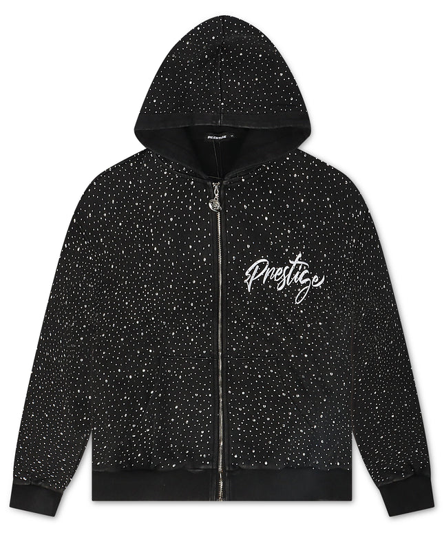 Prestige Diamond Zip Hoodie - Black