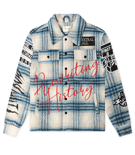 First Row Sherpa Flannel Jacket - Blue