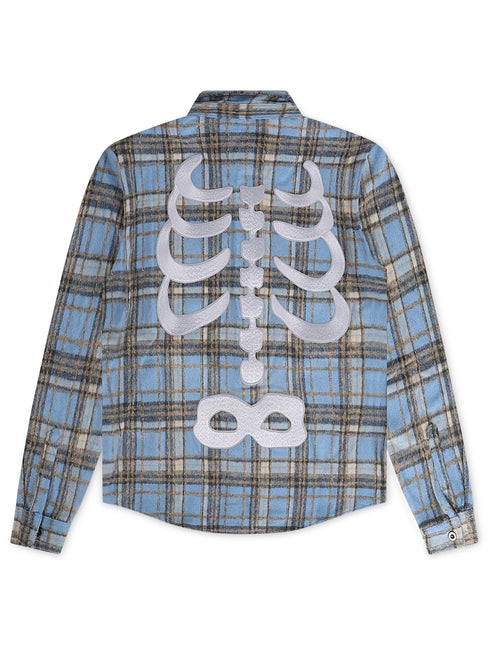 Roku Studio Skeleton Heavy Flannel - University Blue