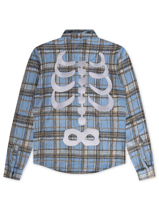 Roku Studio Skeleton Heavy Flannel - University Blue