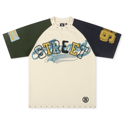 Street Approved Color Block Tee - Cream