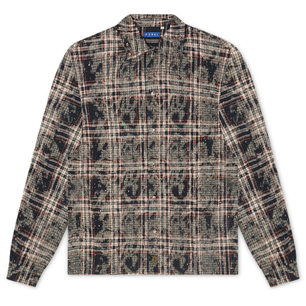 Rebel Denim Rhinestone Flannel - Navy