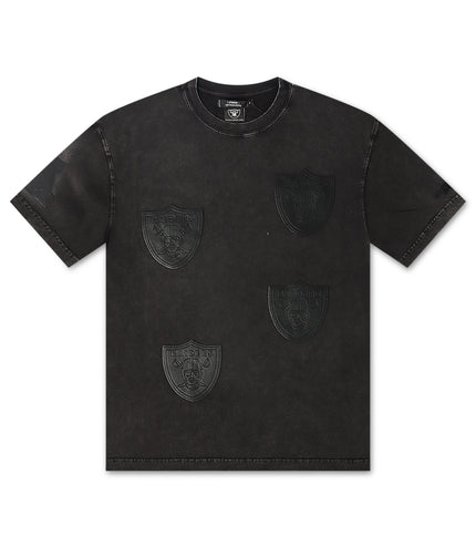 Pro Standard Raiders All-Over Logo Tee - Washed Black