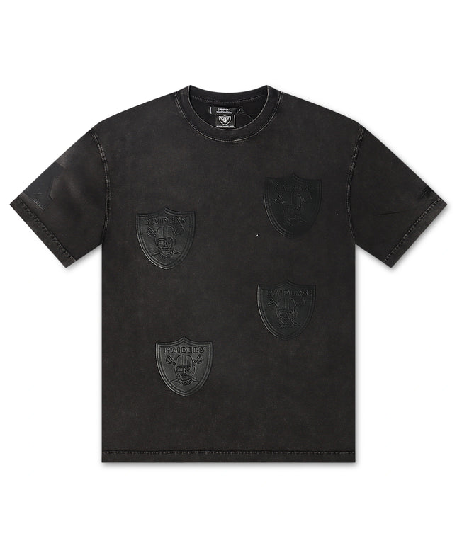 Pro Standard Raiders All-Over Logo Tee - Washed Black