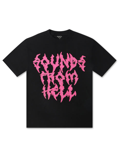 Lonely Hearts Club Sounds From Hell Premium Rhinestone T-Shirt - Black - Denim Exchange