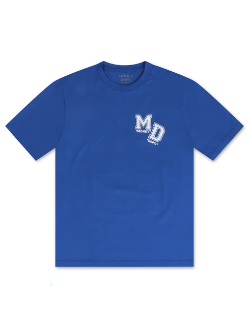 Money Dept. Los Angeles Block Letters Heavyweight Tee - Blue/White