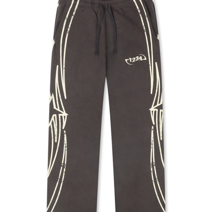 BLDG4 Star Wide Leg Pant - Charcoal Art