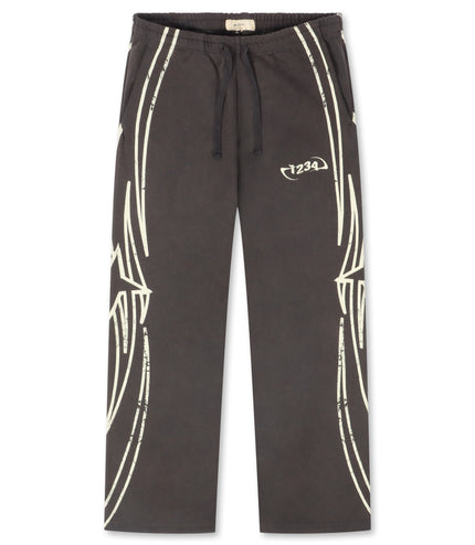 BLDG4 Star Wide Leg Pant - Charcoal Art