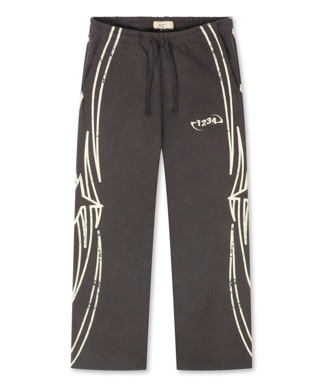 BLDG4 Star Wide Leg Pant - Charcoal Art