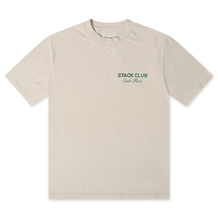 Stack Club Cash Flow Heavyweight Tee - Cream/Green - denim exchange