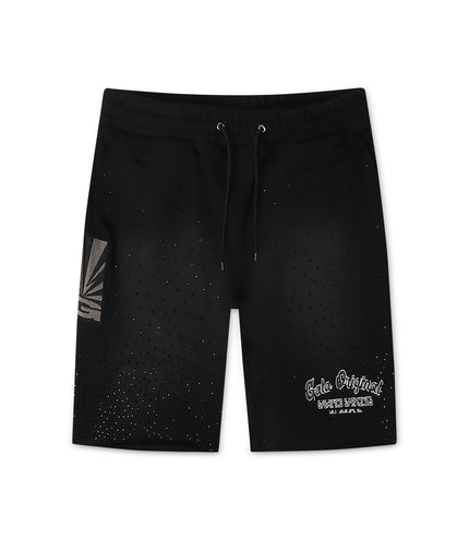 Gala Original Rhinestone Terry Shorts - Washed Black