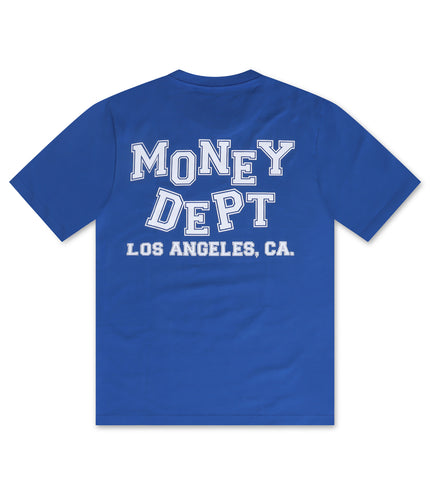 Money Dept. Los Angeles Block Letters Heavyweight Tee - Blue/White