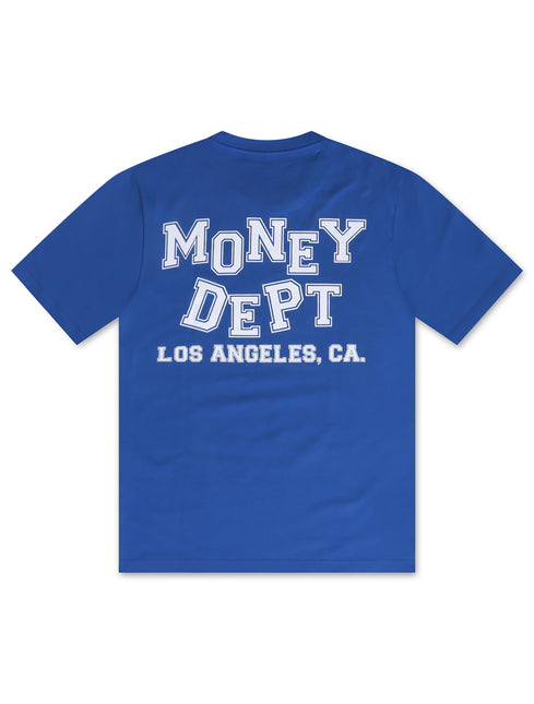 Money Dept. Los Angeles Block Letters Heavyweight Tee - Blue/White