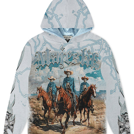 Majestik Mens Invasion Tapestry Hoodie - Blue
