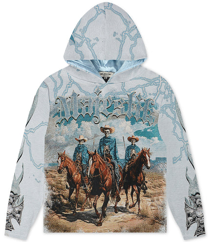 Majestik Mens Invasion Tapestry Hoodie - Blue