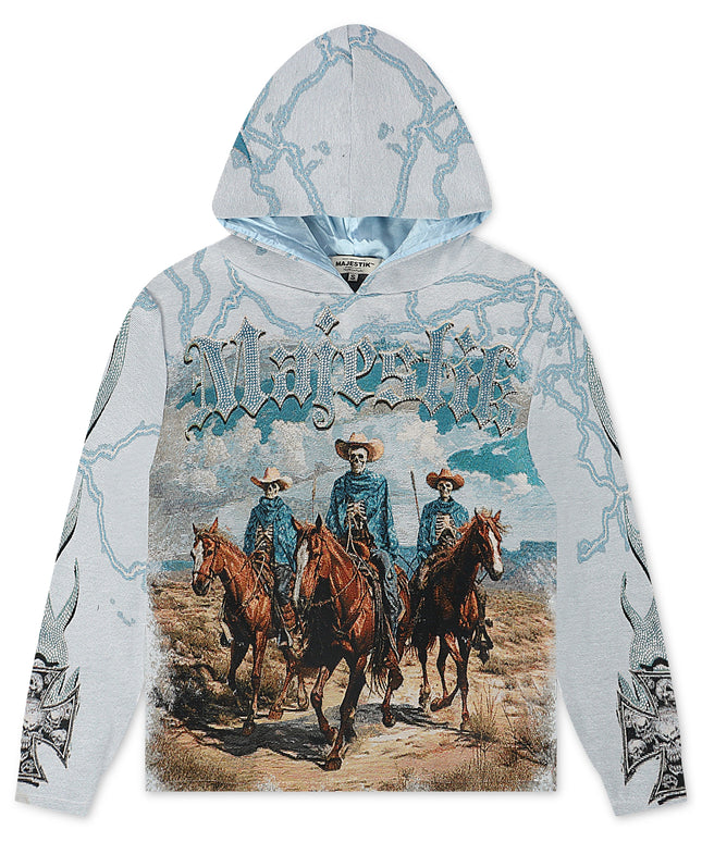 Majestik Mens Invasion Tapestry Hoodie - Blue