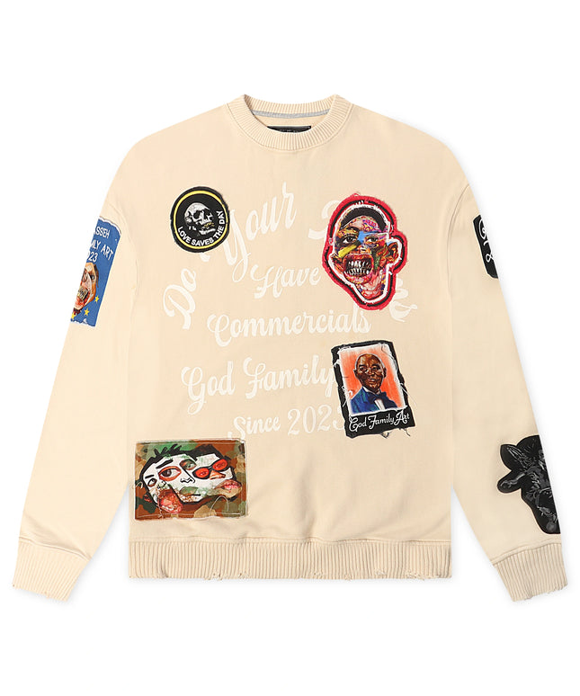 Camiseta corta de punto GFA Manassehy Peach Pit - Blanca