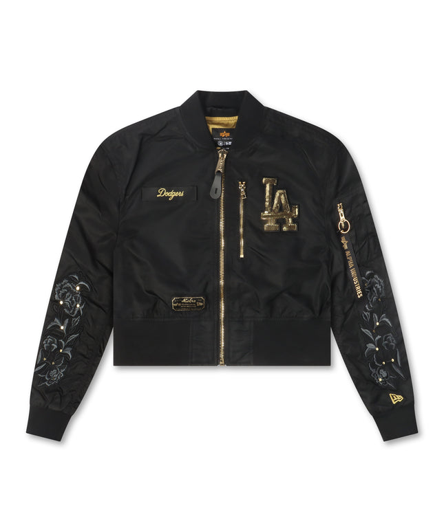 New Era Womens LA Dodgers Alpha Jacket - Black/Gold