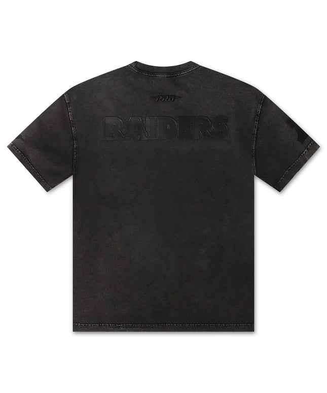 Pro Standard Raiders All-Over Logo Tee - Washed Black