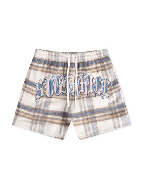 Sugarhill Tudor Mohair Shorts - Tan Plaid - Denim Exchange USA