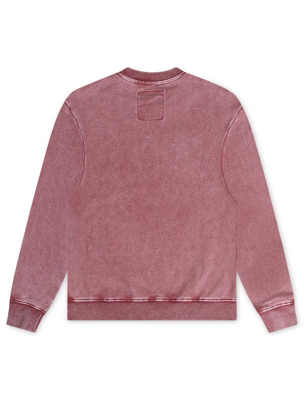 Vicious Denim Graphic Crewneck - Acid Burgundy