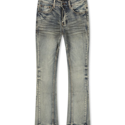 Valabasas Fax Stacked Jeans - Light Blue Washed