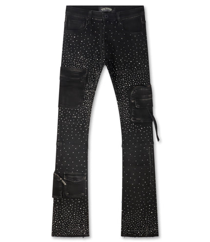 Vicious Denim All Over Rhinestone Jeans - Black