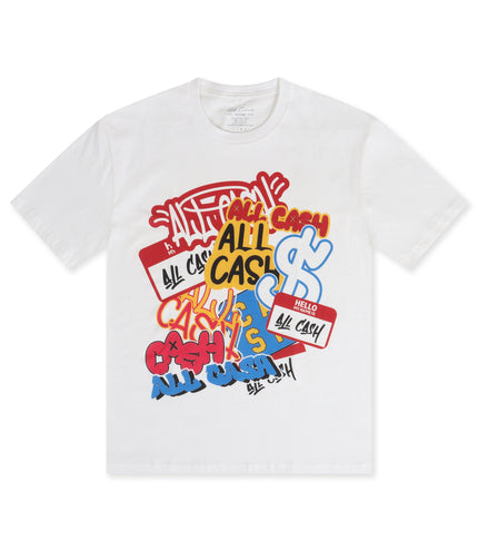 All Cash Make Graffiti Graphic Tee - White