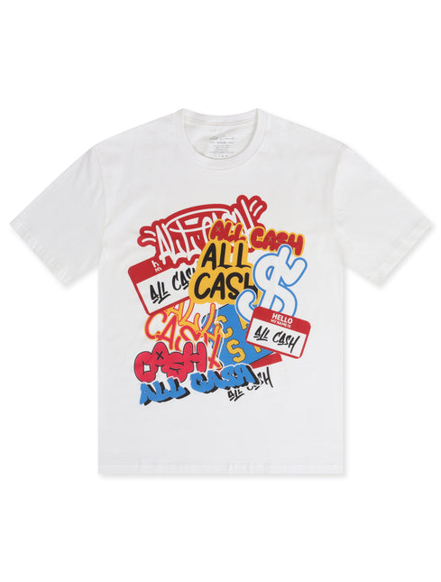 All Cash Make Graffiti Graphic Tee - White