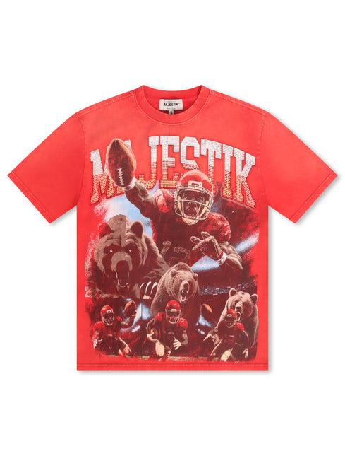 Majestik Garment Dyed Print Tee - Red