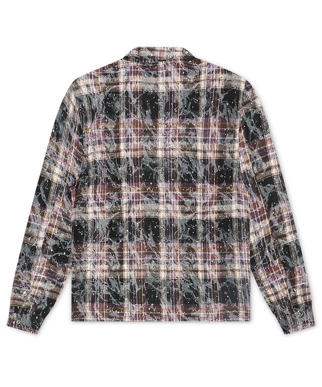 Rebel Denim Rhinestone Flannel - Plum