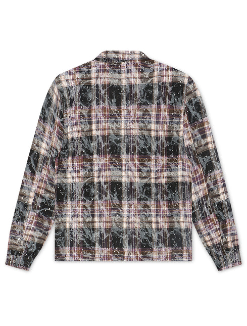 Rebel Denim Rhinestone Flannel - Plum