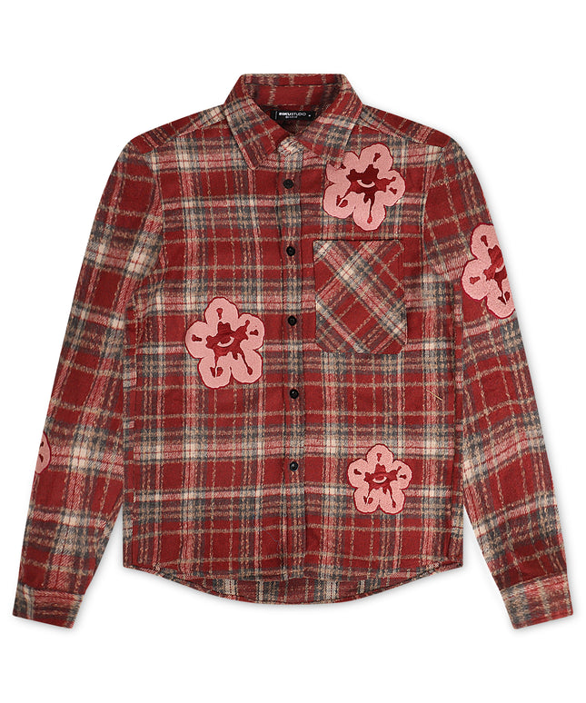Roku Studio Tear Drip Heavy Flannel - Burgundy